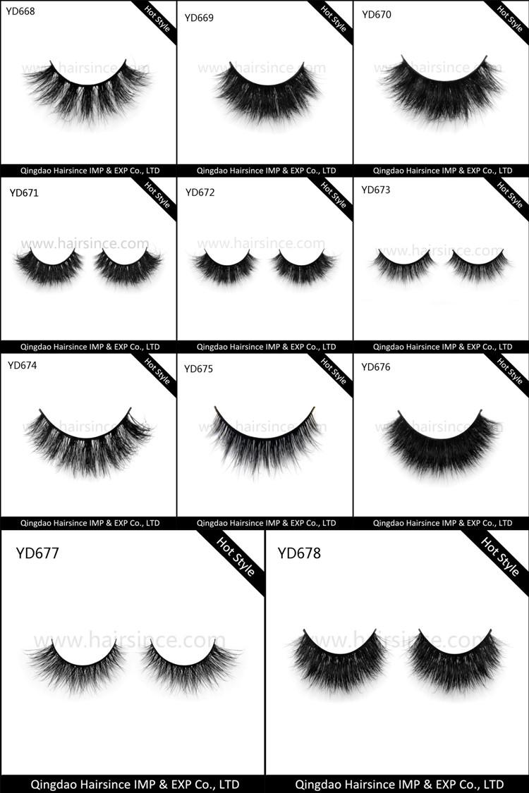 Handmade 3D Real Mink False Fur Eyelashes, horse hair lashes, silk hair lashes wholesale price