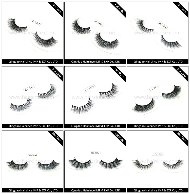 Cheaper price popular style synthetic hair lashes 3D style