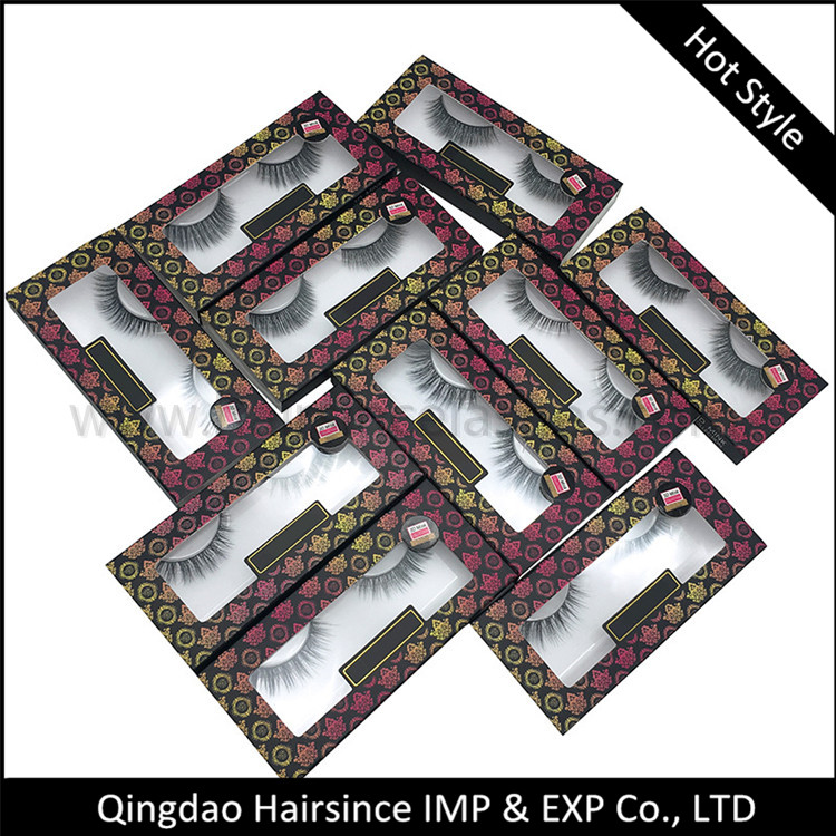 Printing paper mink hair lashes package human hair lashes paper box with customized logo for sale