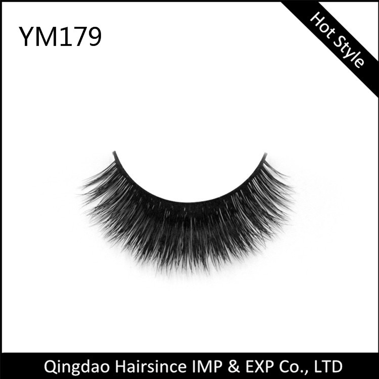 No crulty mink hair eyelashes thick style with natural curls popular in Dubai