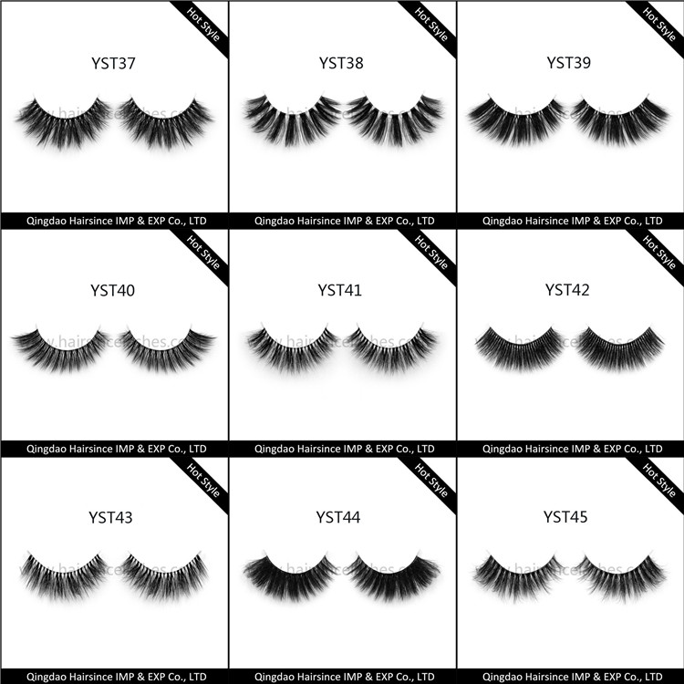 Wholesale price clear band faux mink hair lashes 3D style natural curls fashionable styles