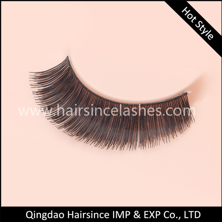 Thick faux human hair lashes silk hair lashes make customized package from Alibaba 